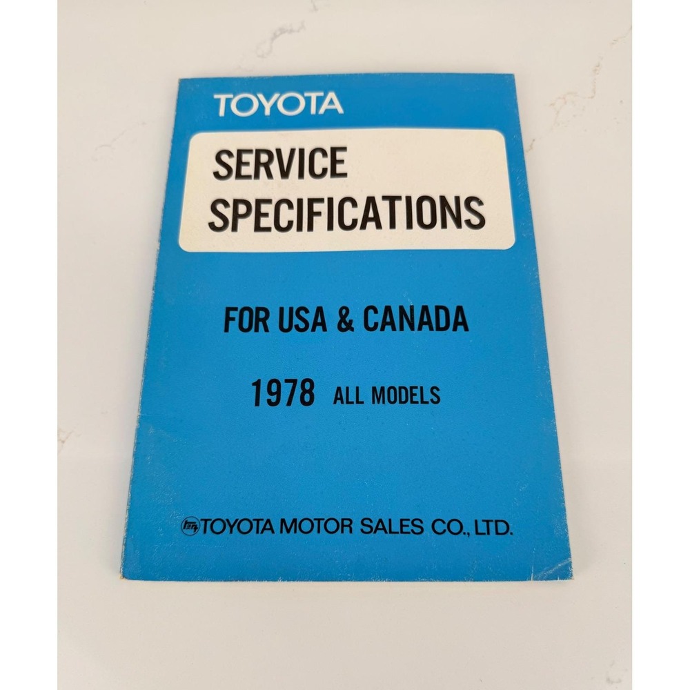 Toyota Service Specifications Manual 1978 All Models Blue Vintage OEM 98257